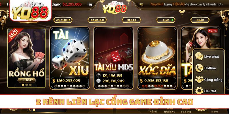 2 kênh liên lạc cổng game đỉnh cao