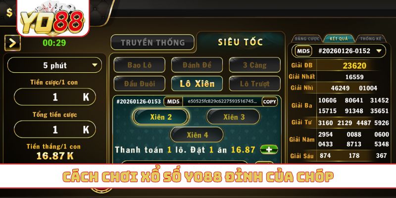 Cách chơi xổ số YO88 đỉnh của chóp