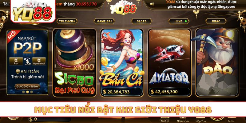 Mục tiêu nổi bật khi giới thiệu YO88